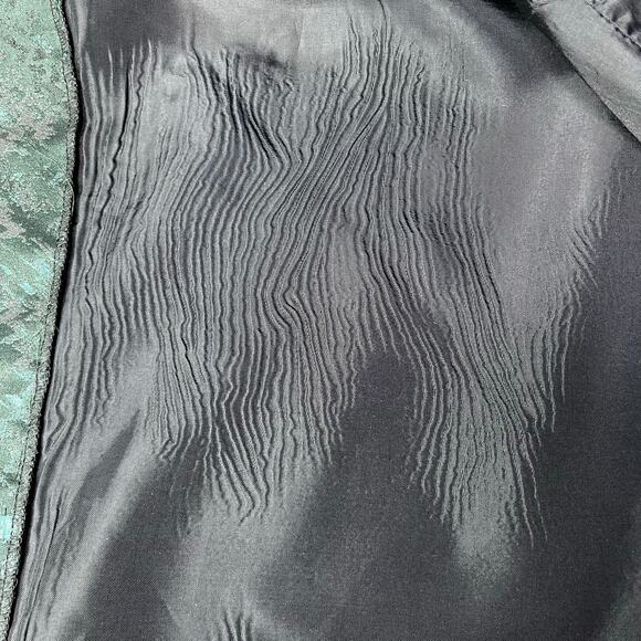 Theia Metallic Emerald Green Jacquard Strapless Ruched Evening Gown Size 10 - Picture 11 of 11